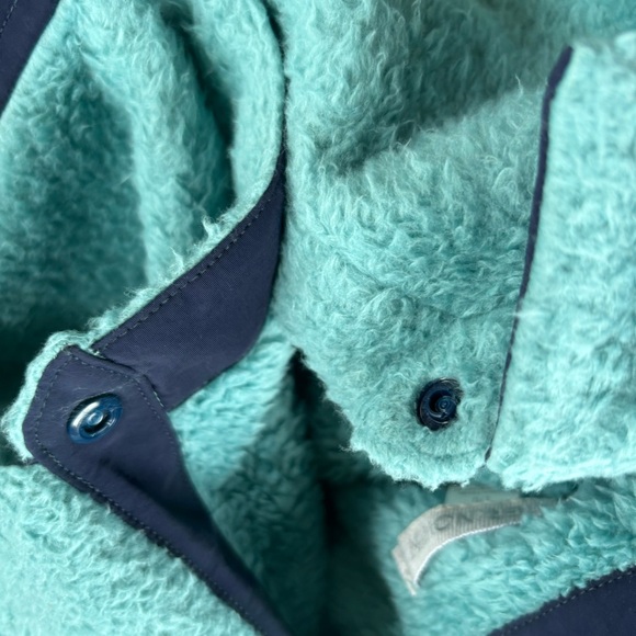 Outerknown Skyline Fleece Sherpa Jacket Blue Turquoise Shacket Shirt Mens Large - Picture 10 of 12